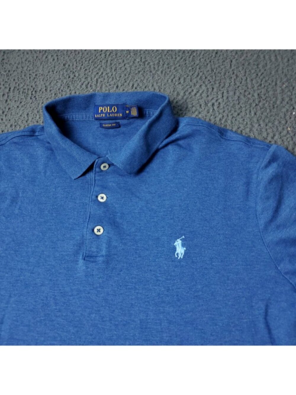 Polo Ralph Lauren Shirt Mens M Medium Blue Short Sleeve Rugby Pony Casual